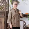 Camisa de Primavera Estilo Chino Nuevo para Mujeres Mayores Atuendo de Verano para Madres y Señoras Mayores