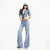Jeans Acampanados de Tencel Naranja Infantil # Frescos y Transpirables para Mujer, Corte Delgado, Favorecedores, Caída Suave, Pantalones Casuales Versátiles de Longitud Completa.