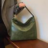 Bolsa de grande capacidade transfronteiriça feminina 2025 nova bolsa de ombro retrô para todos os tipos de combinações bolsa de couro macio bolsa de balde crossbody