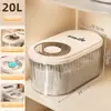 Caixa de Armazenamento de Grãos, Recipiente Rotativo para Arroz, Lixeira de Arroz Selada à Prova de Insetos e Umidade Doméstica, Pote Compartimentado com Vedação por Pressão, Caixa de Arroz