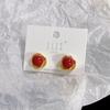 Shangren Shanghe pendientes de perlas rojas nuevos de otoño e invierno, aguja de plata s925, estilo coreano, pendientes elegantes de alta calidad para mujer
