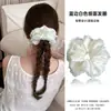 Goma para el pelo de encaje de alta gama estilo francés para mujer, goma de pelo grande para la parte trasera de la cabeza, elegante accesorio para el pelo