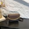 Bolso pequeño de textura de alta gama popular de este año para mujer, bolso de hombro tipo mensajero con cadena de nicho nuevo de otoño 2024