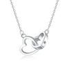 Deseo Popular Moda Transfronteriza Colgante en Forma de Corazón Simple y de Alta Gama Corazón a Corazón Collar de Doble Corazón Cadena para Clavícula de Mujer