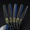 Placa de Cubierta Negra y Azul de 6.0 pulgadas Tijeras de Peluquería, Tijeras para Cortar el Cabello, Tijeras Adelgazadoras, Dientes de Astas, Dientes Lisos, Dientes en Forma de V, Dientes de Espina de Pescado