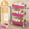 Carro de Color Contrastante de Gran Capacidad Estante de Almacenamiento de Snacks de Pie Cesta Colgante de Noche para Dormitorio Estante de Almacenamiento Removible de Múltiples Capas