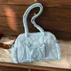 Bolsa Boston Portátil Estilo Coreano para Mulheres, Bolsa de Ombro/Axila Fashion com Laço, Bolsa Tote Grande Capacidade para o Dia a Dia