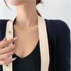 Nuevo Collar de Acero de Titanio con Gota de Agua Gota de Agua Disco Rectangular Diseño Nicho para Mujer Cadena Clavicular Nueva Cadena para Suéter