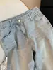 Jeans de mezclilla resistentes para mujer petite con tachuelas de estrella, estilo nuevo de nicho para principios de otoño de 2026, de cintura alta, adelgazantes, versátiles, de pierna recta