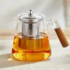 Tetera de Vidrio de Borosilicato de Alta Calidad al por Mayor para Uso Doméstico, Tetera de Gran Capacidad para Preparar Té, Tetera con Filtro de Acero Inoxidable, Juego de Té