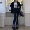 Jeans de Mujer Micro-acampanados Diseño Degradado Sentido de Nicho Color Contrastante Elásticos Cintura Alta Rectos Pantalones de Herradura para Personas Bajitas