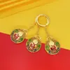 Chaveiro Pingente Esmalte Ouro de Areia Método Antigo Guochao Pingente Saco da Sorte Cinco Imperadores Vazado Presente Comemorativo de Ponto Turístico