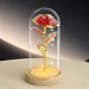 Flor de rosa eterna con pan de oro, un regalo de flor artificial de alta gama para el Festival Qixi, el Día de la Madre y el Día de San Valentín