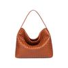 Bolso Tejido a Mano Reprocesado para Mujer B's Gran Capacidad Textura de Cuero Suave Bandolera Moda para Viajes Cotidianos Bolso Tote de Media Luna