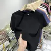 Camiseta Básica Feminina de Algodão Puro, Manga Curta, Gola Redonda, Simples e Elegante, Verão 2026, Solta, Preta, Estilosa, Camada Interna