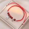 Pulseira feminina original estilo celebridade da internet pulseira trançada de ágata natural Sino pulseira para namoradas presente para namorada estudante