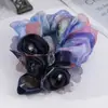 Anillo para la cabeza de hilo de seda rosa, anillo de tela, pedrería de circonita de imitación, tocado, anillo para el pelo, anillo retro de salchicha, cuerda para el pelo, accesorios para el cabello, venta al por mayor