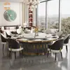 Mesa Redonda Elétrica Grande para Hotel, Mesa de Jantar de Ardósia para 15-20 Pessoas em Restaurante e Villa, Mesa de Jantar Giratória Automática para Sala Privada e Casa de Chá