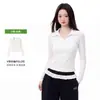 Popular polo de manga comprida liso para mulher, fornecimento direto, outono, corte justo, valoriza a figura, design único