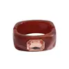 Pulsera redonda abierta de resina de borde ancho europea y americana, inspirada en la dopamina, fresca y versátil, joyería de nicho de alta gama para mujer