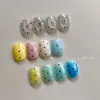 Novo Glitter Redondo Colorido de 12 Compartimentos para Nail Art Flocos de Glitter Polka Dot Macaron Versátil Decoração de Unhas Glitter Atacado