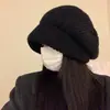 Chapéu de lã feminino outono e inverno estilo japonês chapéu de pescador grande versátil para circunferência da cabeça grande chapéu de tricô quente proteção para as orelhas chapéu para o frio faz o rosto parecer pequeno