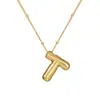 Colar de Letras Bolha Brilhante Mais Vendido Transfronteiriço para Mulheres Design de Nicho Ins Ouro 18K Cobre Não Desbota Colar Atacado