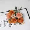 Crisantemo de Bola Europeo Flor Artificial Ramo de Plástico Decoración del Hogar Adornos para la Sala de Estar Adornos para Fotografía de Bodas Arreglo Floral