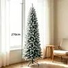 Árbol de Navidad artificial verde de PVC con luces, estilo delgado tipo pluma, decoración navideña al por mayor