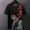 Camiseta de Manga Corta con Cuello Redondo para Hombre de Comercio Exterior Más Vendida Nueva en Amazon Estampado Digital Japonés Creativo de Anime