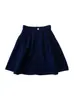 Falda de pana estilo coreano, corte relajado, línea A, cintura alta con detalle de pliegues, longitud media, colección de otoño H091017