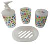 Juego de baño caliente de 4 piezas de lunares morados juego de baño de 4 piezas europeo y americano lavado de 4 piezas para baño lavado de 4 piezas de plástico