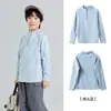 Sudadera de forro polar de doble cara para estudiantes, playera base cálida para niños, camiseta de manga larga para niños, top de cuello medio alto para niños talla mediana y grande