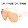 Óculos de Sol Peça Única Oversized para Mulheres, Óculos de Sol Estilo de Rua Modernos e Únicos para Homens, Óculos de Proteção Esportivos Europeus e Americanos da Moda