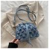 Bolso Cuadrado Pequeño de Tablero de Damas de Mezclilla 2025 Primavera Nuevo Color Gradual Estrella Bolso de Mano Distintivo Bolso Cubo Coreano