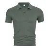 Camisa Polo Manga Curta Estilo Americano Transfronteiriça Aliexpress Estilo Verão Casual Gola Lapela Cor Sólida Jovem Masculina Secagem Rápida Camiseta de Negócios