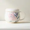 Taza de Lirio Arita-Yaki Dinastías Tang y Song con Tapa, Taza de Té para Oficina, Taza Personal de Cerámica para Preparar Té, Taza con Separación de Té y Agua