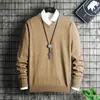 Suéter Tricotado Bordado Masculino 2022 Novo Outono e Inverno Estilo Coreano Suéter Pulôver Jovem Camisa Base Masculina