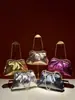 Nuevo bolso de noche de moda transfronterizo, bolso de mano plisado versátil brillante, bolso cruzado simple, bolso de mano de strass para mujer