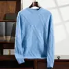 Suéter de Punto Base Grueso de Cachemira con Cuello Redondo para Hombre 2026 Otoño e Invierno Nuevo Suéter Pulóver Casual de Negocios para Personas de Mediana Edad
