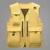 Chaleco de Trabajo para Hombre Exterior Multibolsillos Chaleco de Pesca para Fotógrafo Logo Imprimible Ropa de Trabajo Chaleco de Director