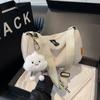 Bolso cruzado para desplazamientos transfronterizos, Bolso tipo dumpling simple, casual y versátil, Portátil, moderno, Bolso de hombro estilo deportivo para estudiantes, Bolsa de tela