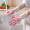 Guantes domésticos para lavar platos y ropa, guantes de cocina de látex de caucho, engrosados, anti-quemaduras, impermeables y termoaislantes