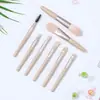Kit de Mini Pincéis de Maquiagem Portátil para Viagem com 8 Peças Pincel para Sombra Cor Morandi Suprimentos de Beleza para Iniciantes Armazenamento