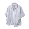Ropa Cruzada para Hombre Tallas Grandes 2025 Camisa Floral de Manga Corta para Hombre Moda Tendencia Camisa de Manga Corta Estilo Americano para Hombre Marca de Tendencia para Hombre