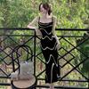 Vestido con Tirantes de Raya Ondulada Estilo Vacaciones Transfronterizo Sexy con un Toque de Lujo Ligero y Alta Gama para Mujer, Verano al por Mayor Vestido Largo de Corte H
