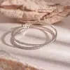 Pulseira Aberta Europeia e Americana Transfronteiriça de Zircônia Cravejada de Diamantes Pulseira Elegante de Alto Nível de Luxo Leve Nicho Versátil Joias da Moda para Mulheres