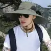 Sombrero de ala ancha para hombre, Sombrero de protección solar para exteriores, Sombrero de sol de verano, Sombrero de pesca, Sombrero de pescador para montañismo, Impermeable
