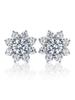 Live HW Niche Full Diamond Flower Sunflower Colar Mulheres On-line Celebridade Mesmo Anel Imitação de Diamante Conjunto de Brincos Simples