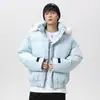 Parka Masculina para Venda por Atacado, Jaqueta de Algodão com Gola de Pelo, Acolchoada e Quente, Casaco Três-Provas, Corte Amplo com Capuz